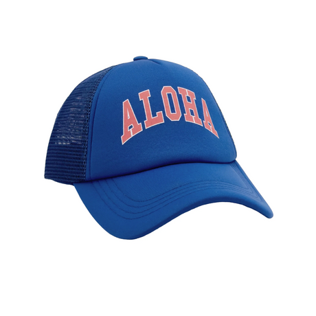 Aloha Trucker Hat in Marina Blue front