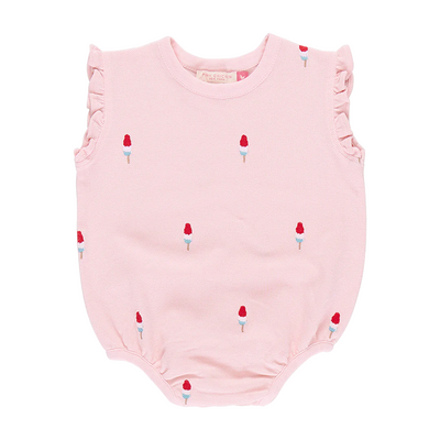 Baby Phoebe Bubble - Pink Rocket Pop Embroidery front