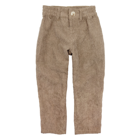 ginger colored corduroy pants on a white background