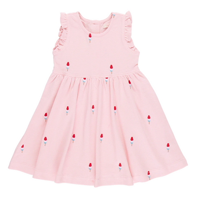 Kelsey Dress - Pink Rocket Pop Embroidery front