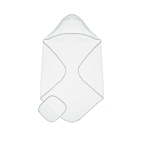 Terry/Picot Baby Towel + Wash Set in Navy