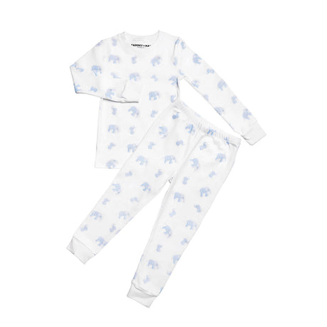 Tiny Elephant Pajama Set in Blue
