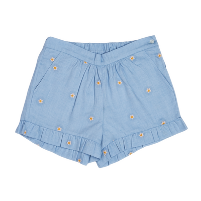 Joseph Shorts in Embroidered Blue Chambray front