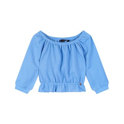 Knew Boat Neck Jersey Top in Parisian Blue front