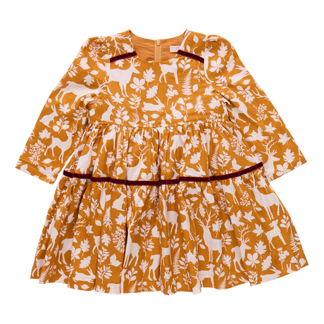 Children's dress with animal pattern on a white background