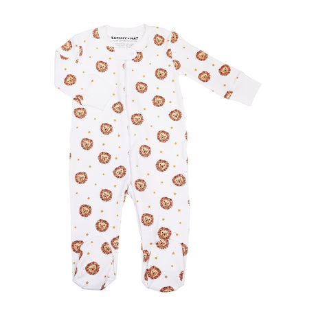 Lucky Lion Zipper Romper no feet