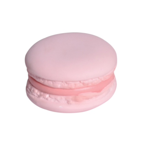 Macaroon Natural Rubber Teether, Rattle & Pretend Play