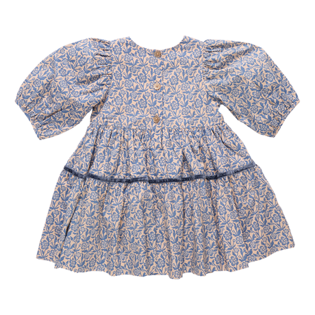 Floral dress with long sleeves on a white background