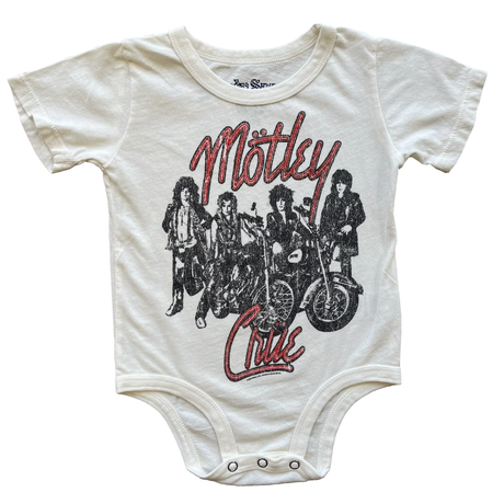 Motley Crue Short Sleeve Onesie in Vintage White