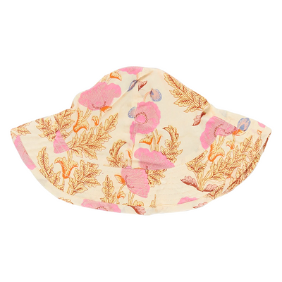 Baby Sun Hat - Pink Gilded Floral