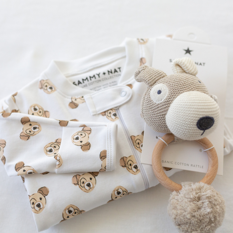 Puppy Love Zipper Romper details 1