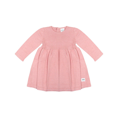 Baby Cozy Knit Dress  in Pink Pearl