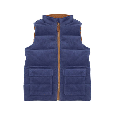 navy blue corduroy vest