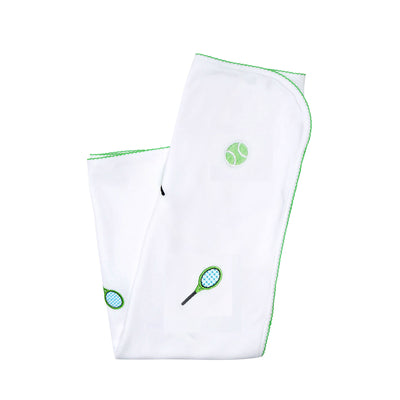 tennis embroidered blanket