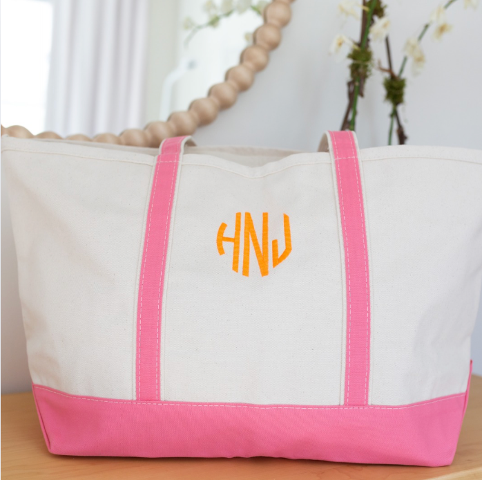 canvas tote with monogram