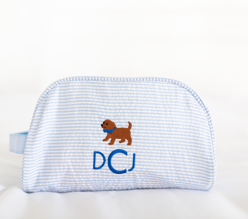 traveler tote monogrammed with dog and letters