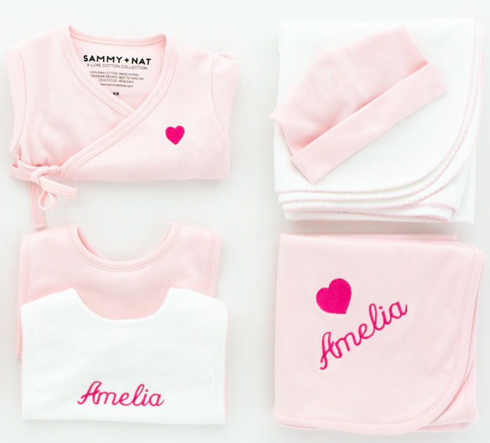 pima baby items monogrammed for a gift