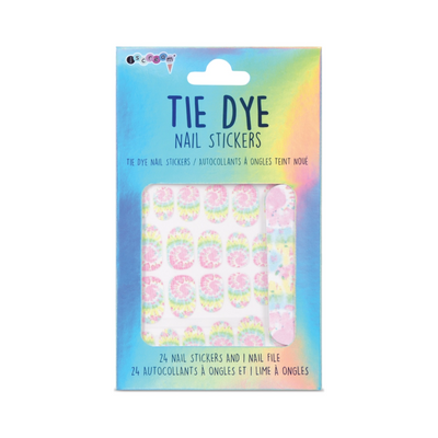 Tie Dye Nail Stickers and Nail File Set front