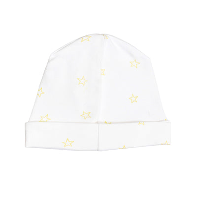Tiny Stars Receiving Hat in Yellow