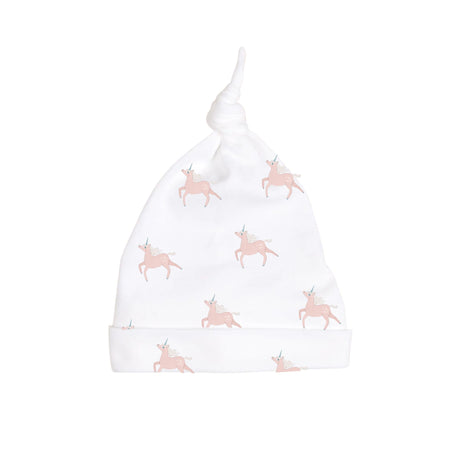 Unicorn in the Sky Top-Knot Receiving Hat