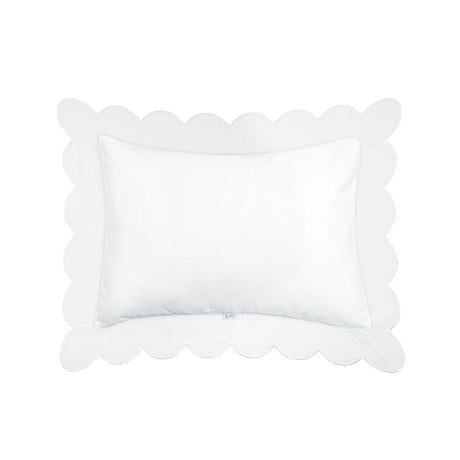 Scalloped Trim Pillow in White