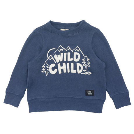 Wild child graphic pullover crewneck on a white background