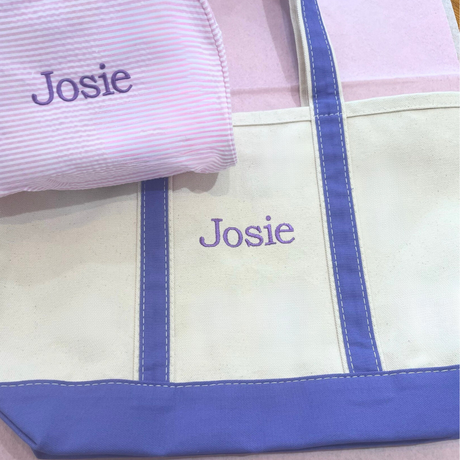 Large Tote in Violet monogrammed