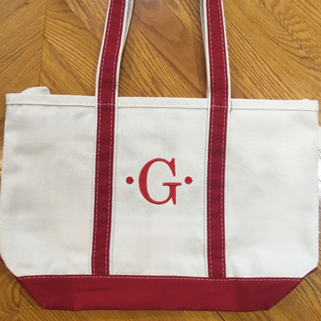 Medium Tote in Red monogrammed