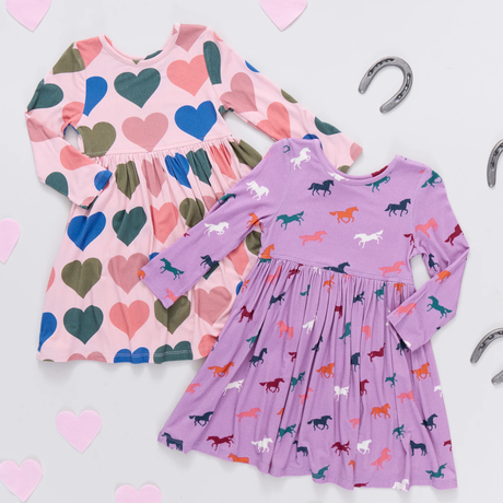 Bamboo Steph Dress - Pink Oversized Hearts