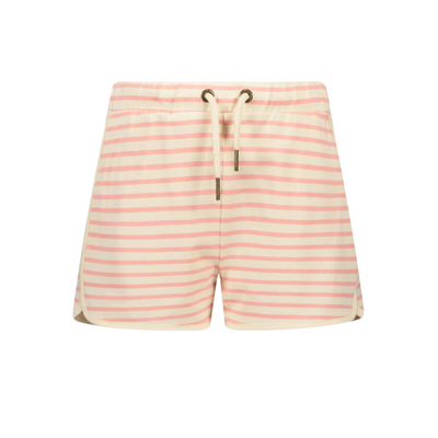 Paige Sweat Short in Light Pink Stripe front