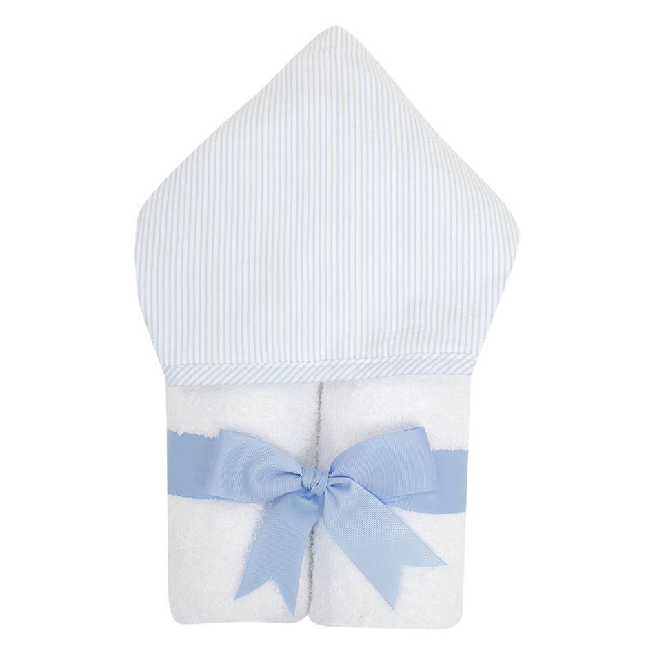 White Seersucker Everykid Hooded Towel by 3 Marthas