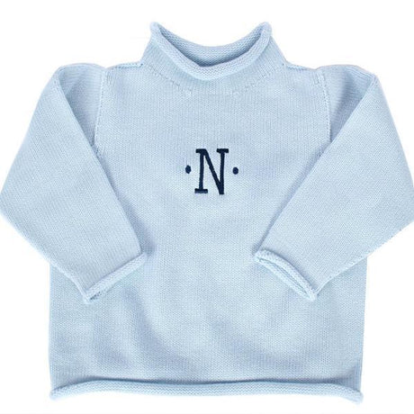 Jersey Rollneck Sweater in Light Blue