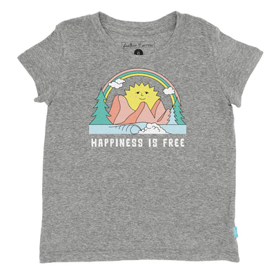 Happinesss is Free Everyday Tee in Heather Grey