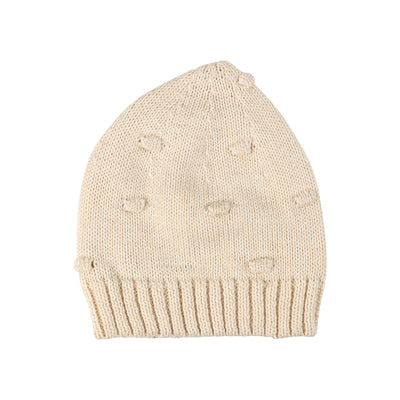 Organic Poppy Knit Hat in Natural 