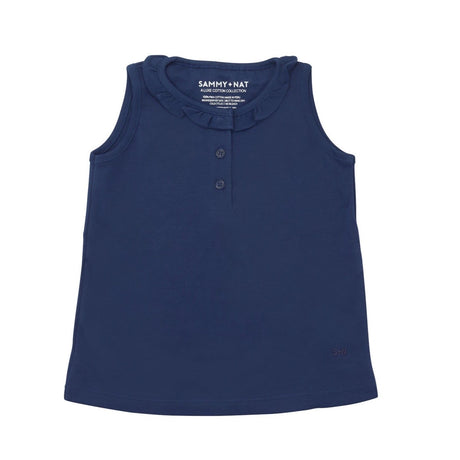 Ruffle Tank in Navy