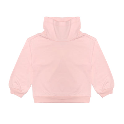 pink funnel neck sweatshirt