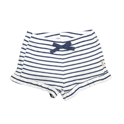 navy striped cotton shorts