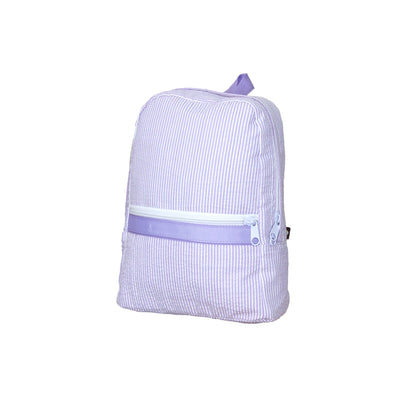 purple seersucker backpack