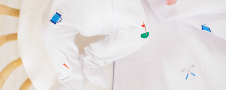 close up of golf embroidery