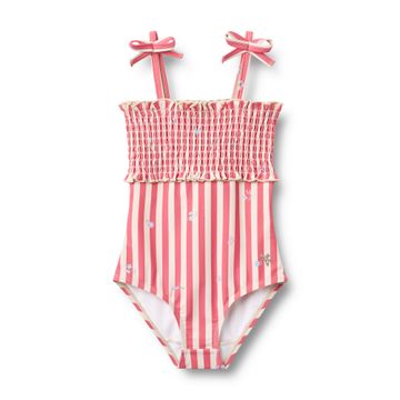 Selma Swimsuit in Red Stripe Flowers