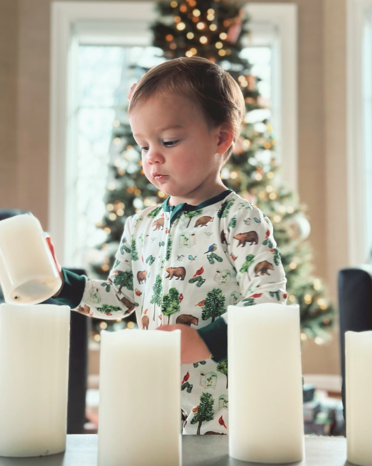 Double Zip Footed One-Piece - Bear Hunt