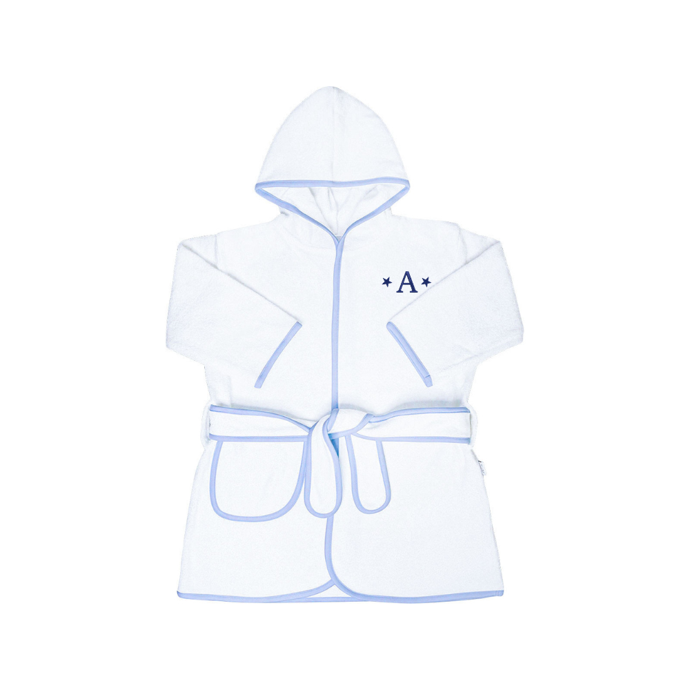 Kids Terry Cotton Bathrobe in Light Blue
