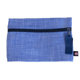 Chambray Cosmo Zip Bag in Navy