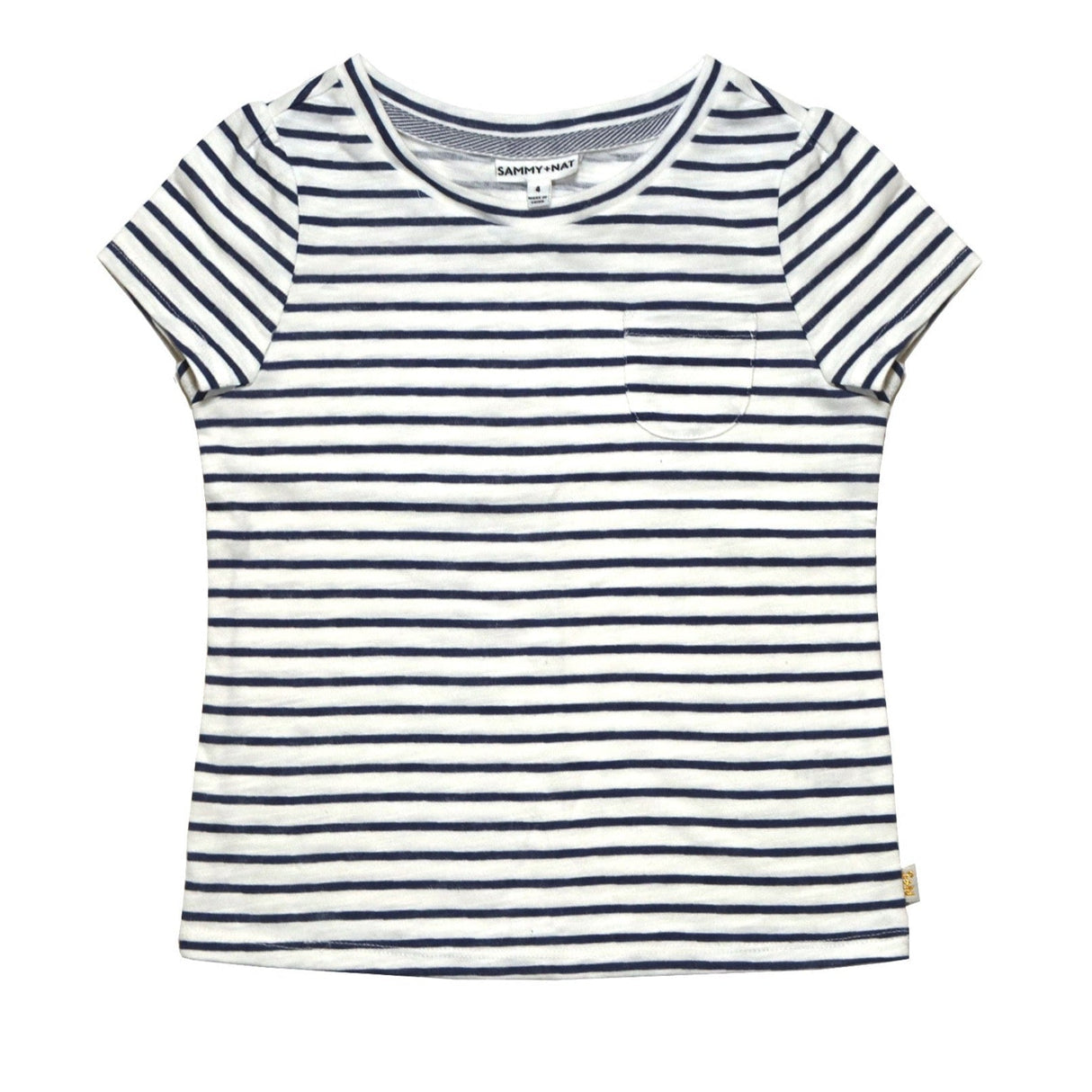 Darcy Pocket Tee in Blue Stripe