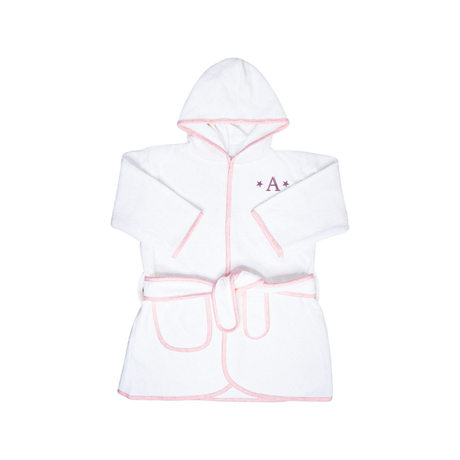 Kids Terry Cotton Bathrobe in Light Pink