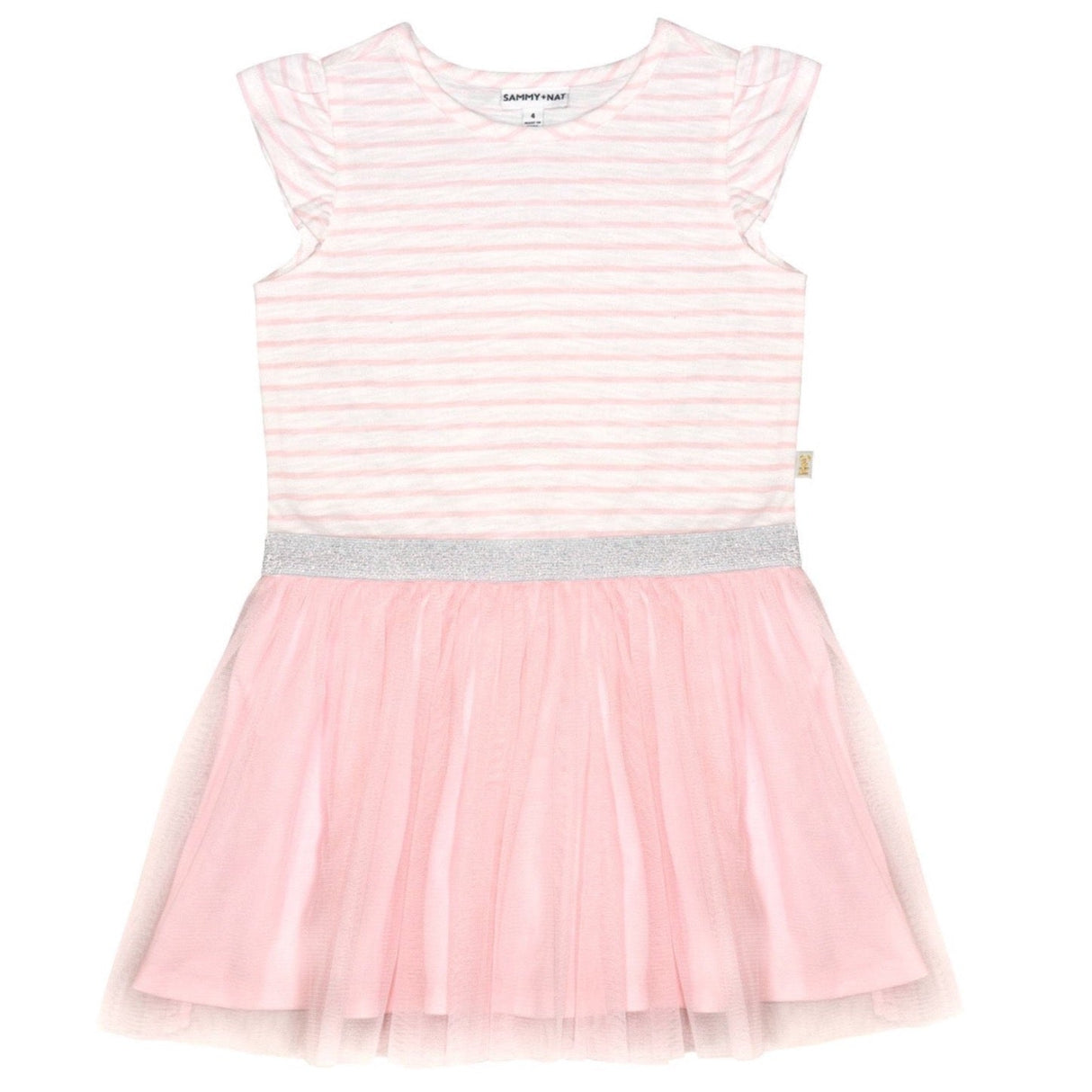 Molly Tulle Dress in Pink Stripe