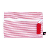 Seersucker Cosmo Zip Bag in Red