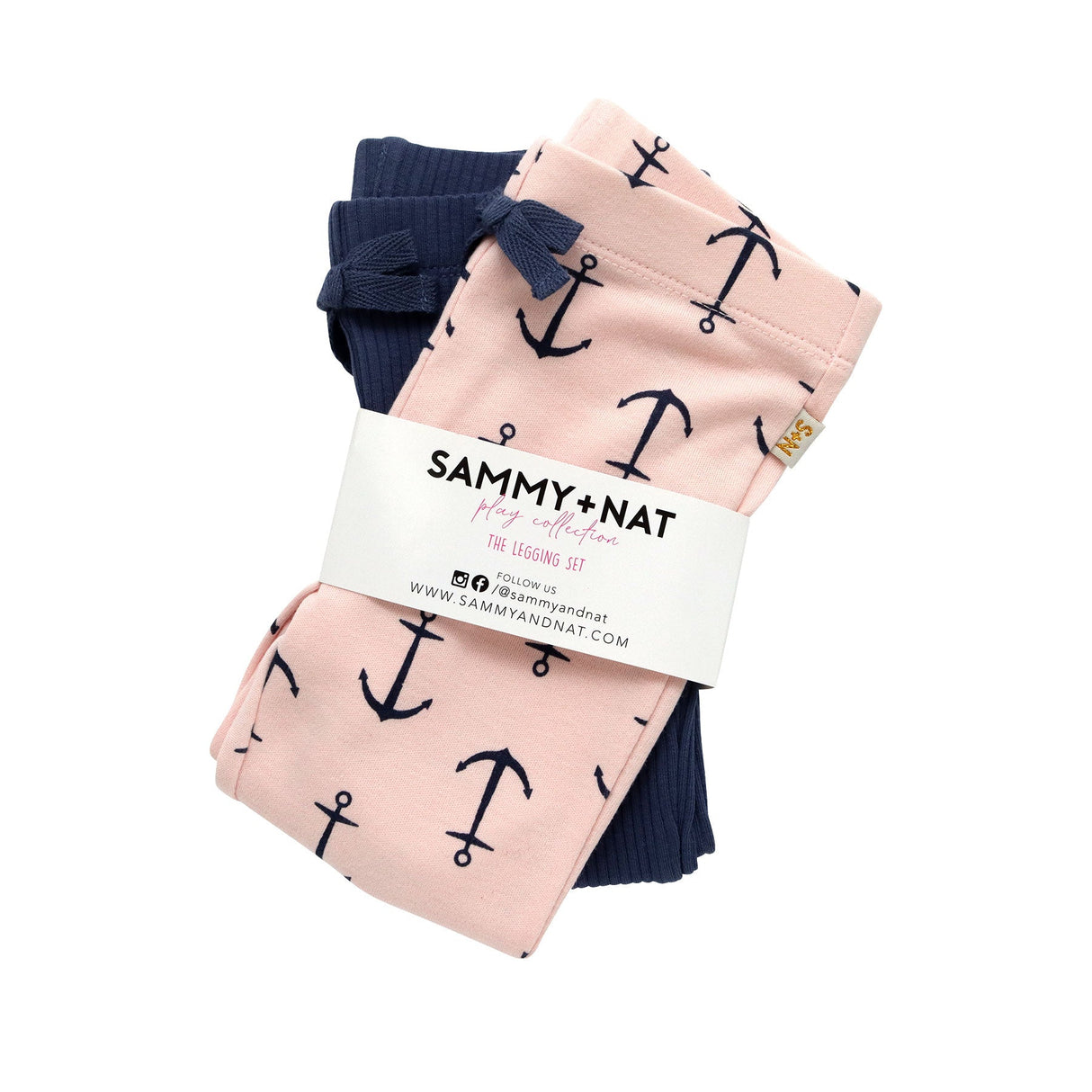 Teagan 2 Pack Legging in Navy + Anchor Print