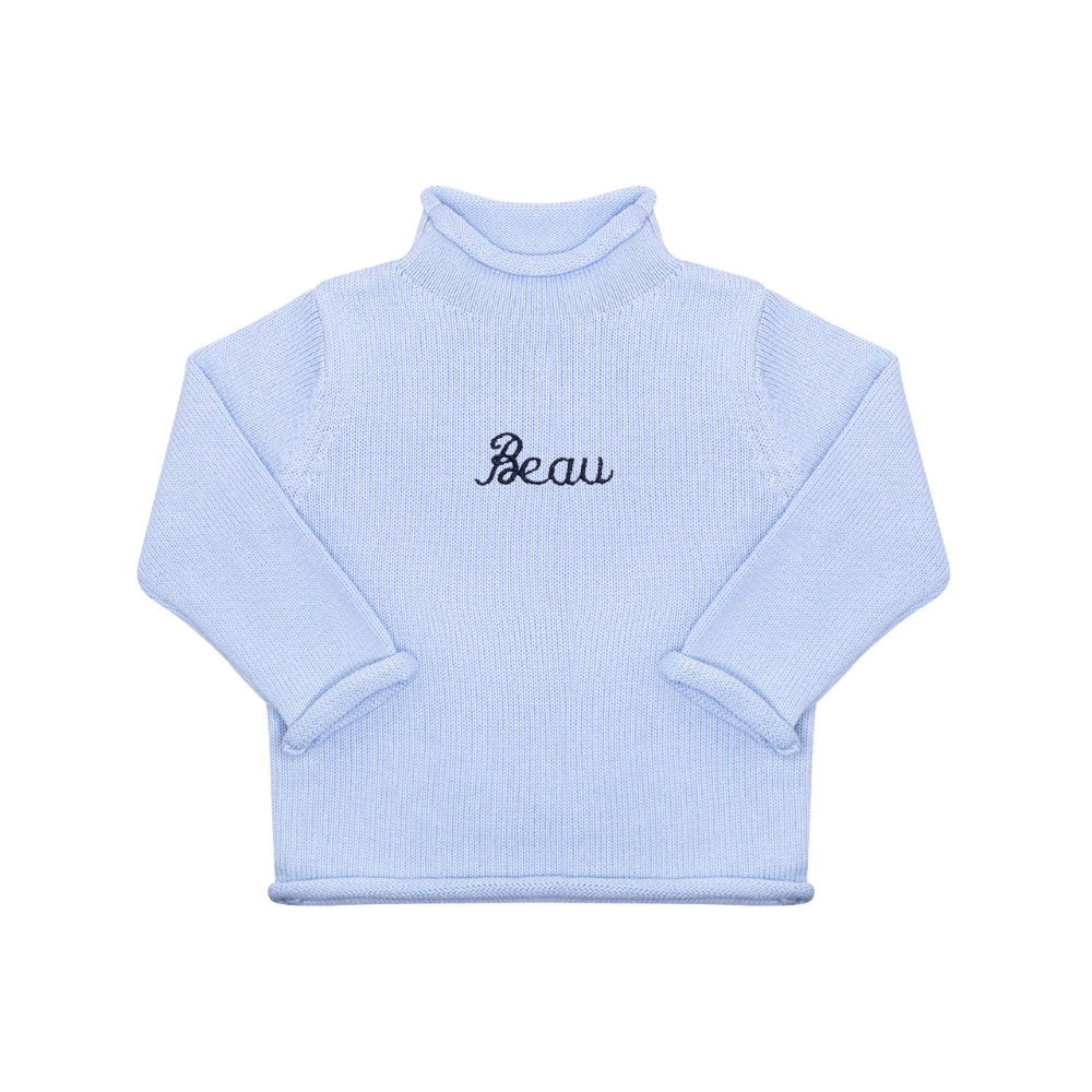 Rollneck Sweater in Light Blue