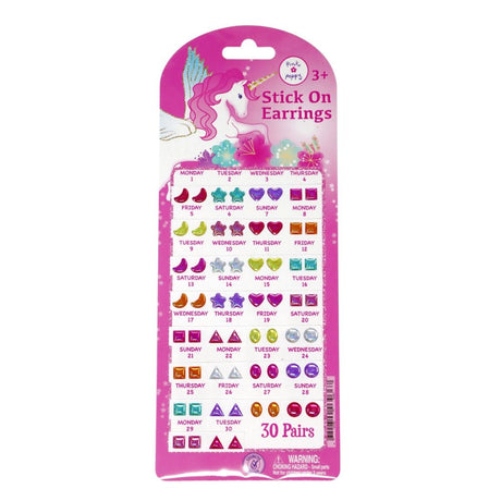 30 Pairs Dreamy Unicorn Stick On Earrings